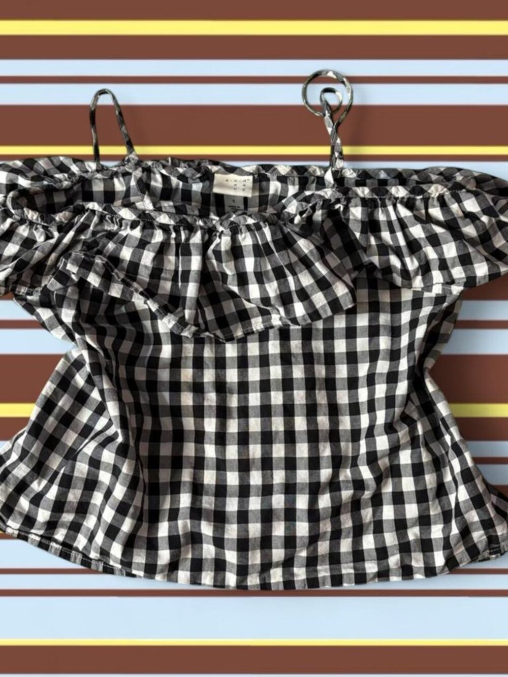 Gingham Babydoll Top
